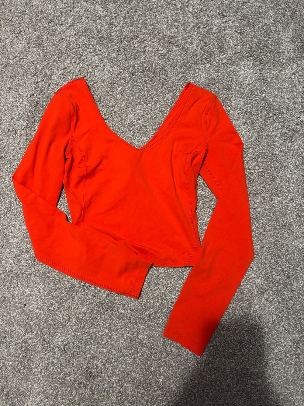 lululemon athletica Bright Orange  V-Neck Long Sleeve Top